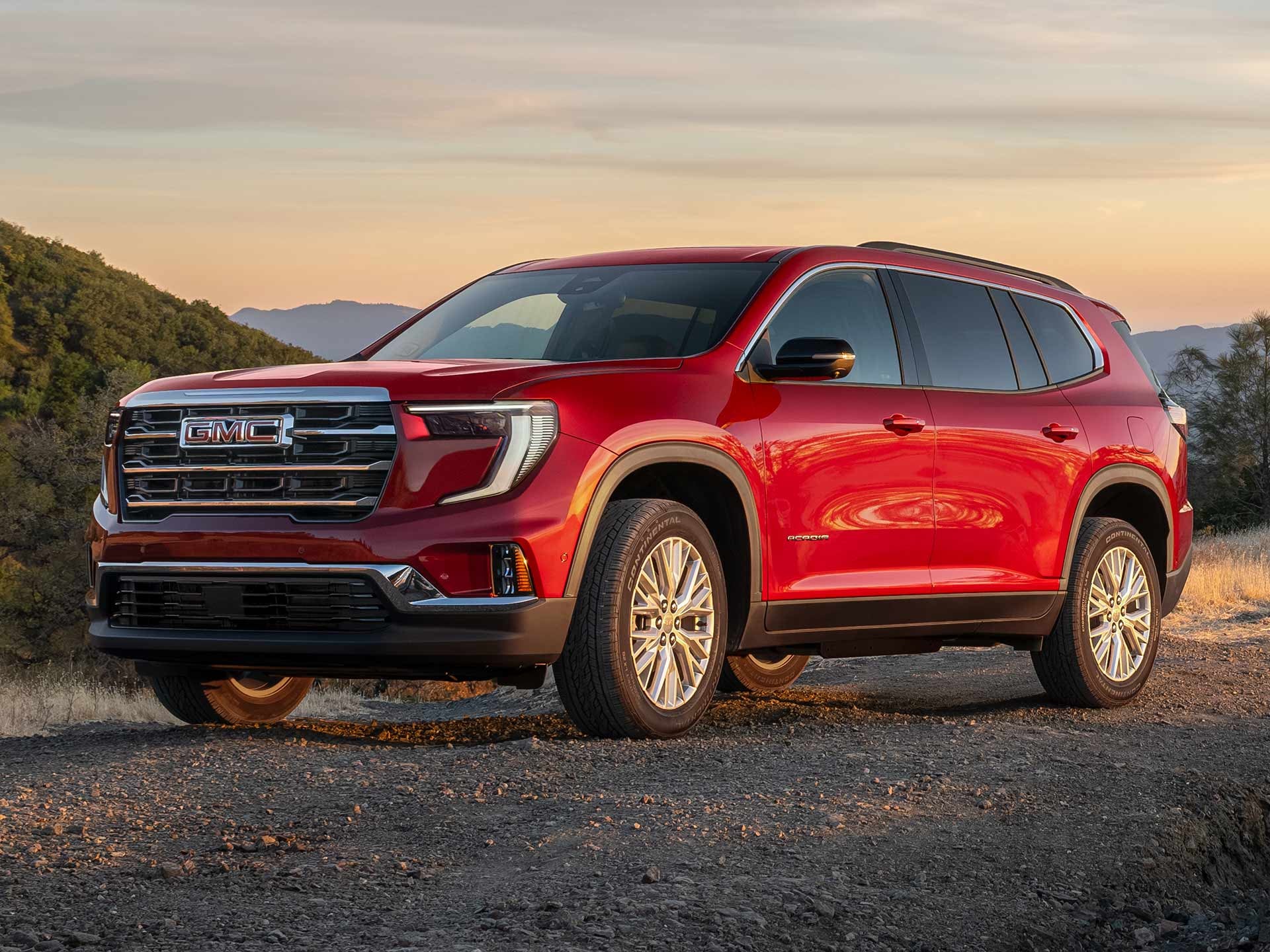 Red GMC Acadia.